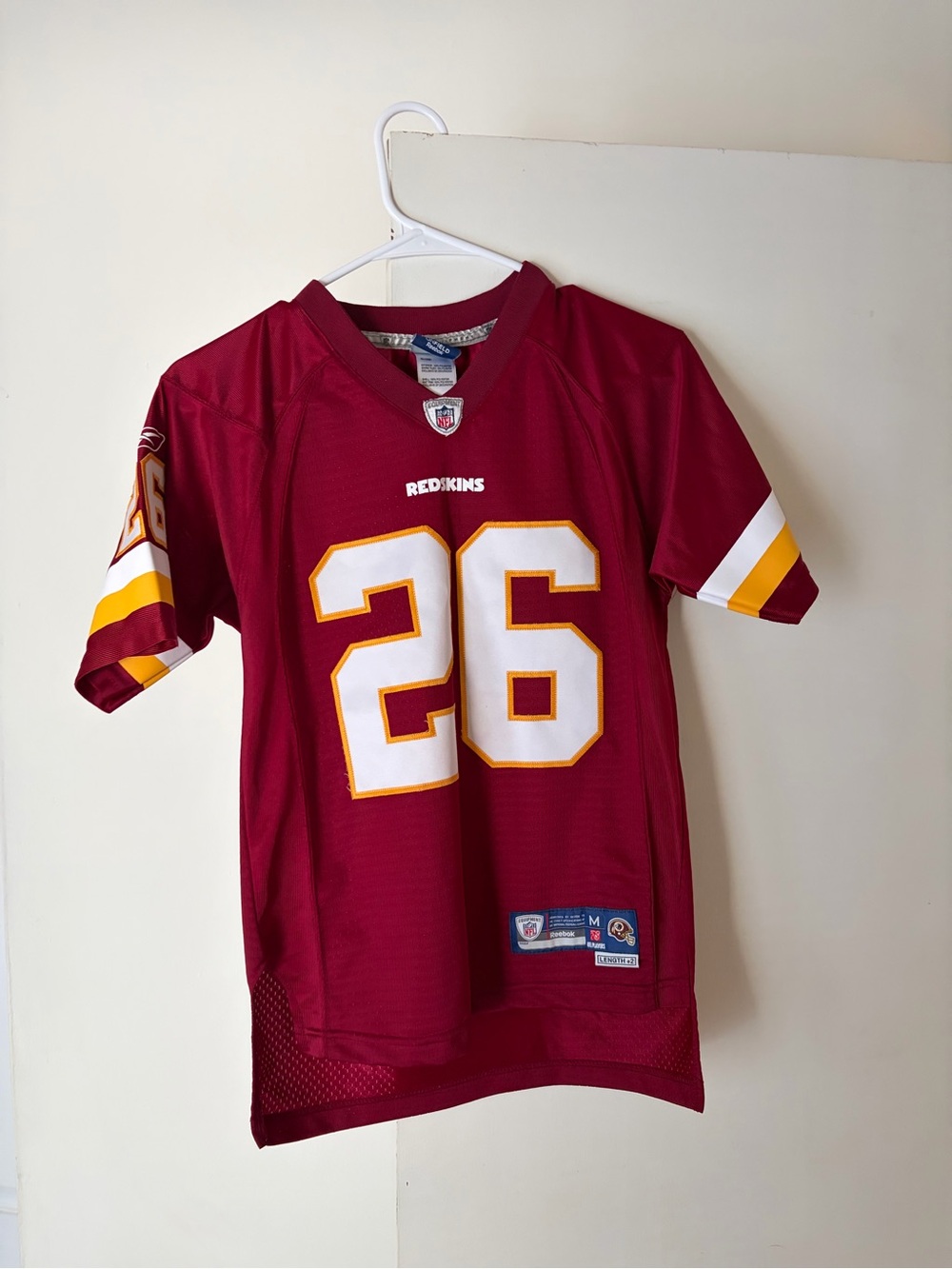 NFL Youth Burgundy Redskins Portia Football Jersey with White & Gold Accents M